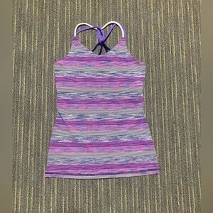 Ivivva Purple and Pink Striped Top